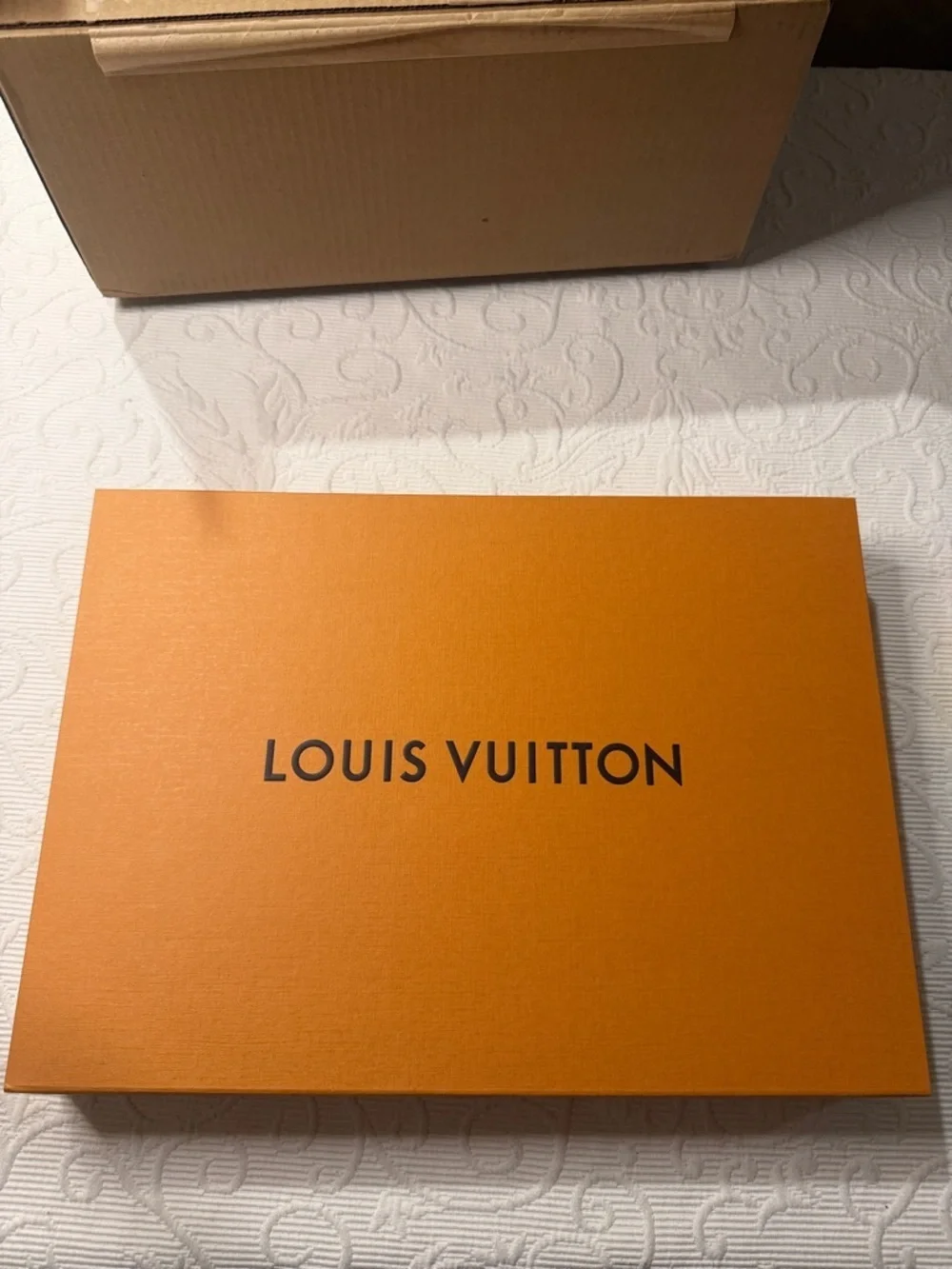 Louis Vuitton Orange Branded Gift Box and outside Shipping LV box
